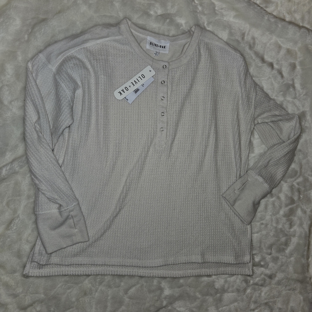 Olive + Oak Long Sleeve Waffle Knit Top
